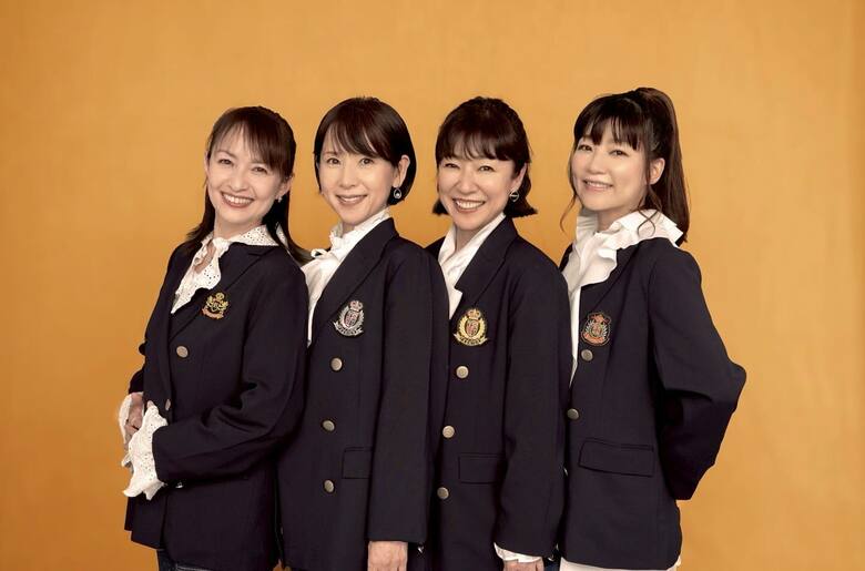 2025年、元乙女塾のメンバー「まきあみさちあい」でイベント出演時の様子。左から、今井佐知子さん（Qlair）、佐藤愛子さん（ribbon）、松野有里巳さん（ribbon）、宮前真樹さん（CoCo）