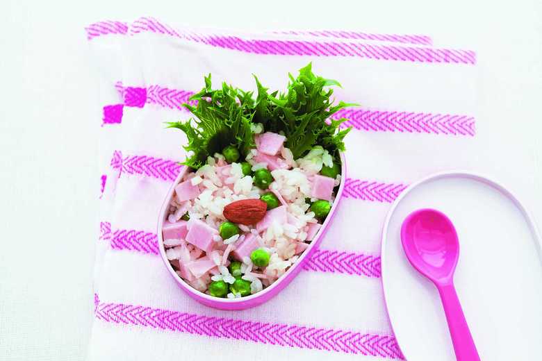 ハムとグリーンピースのサラダ混ぜご飯弁当のレシピ