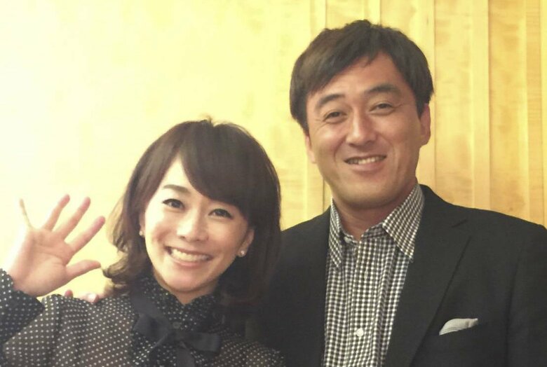 現役引退直後に撮ったご主人とのツーショット