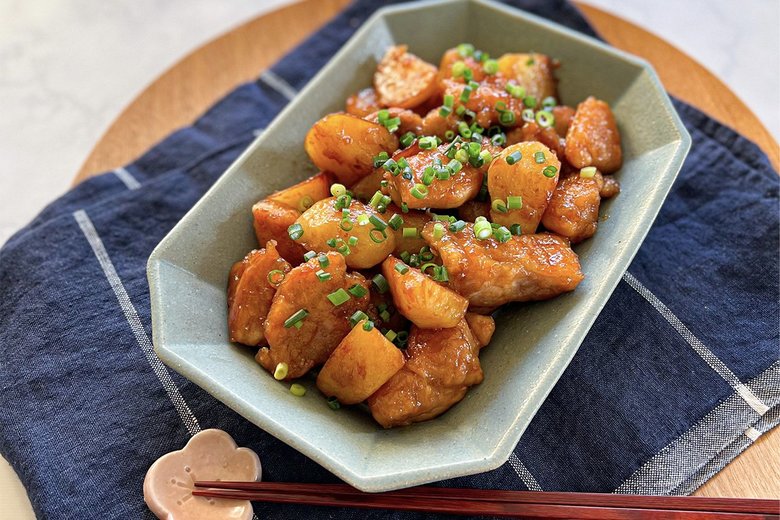 「じゃがいもと鶏肉のバター醤油」の完成！