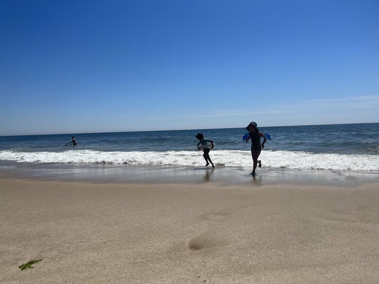 ニューヨークのサウサンプトンの海辺で