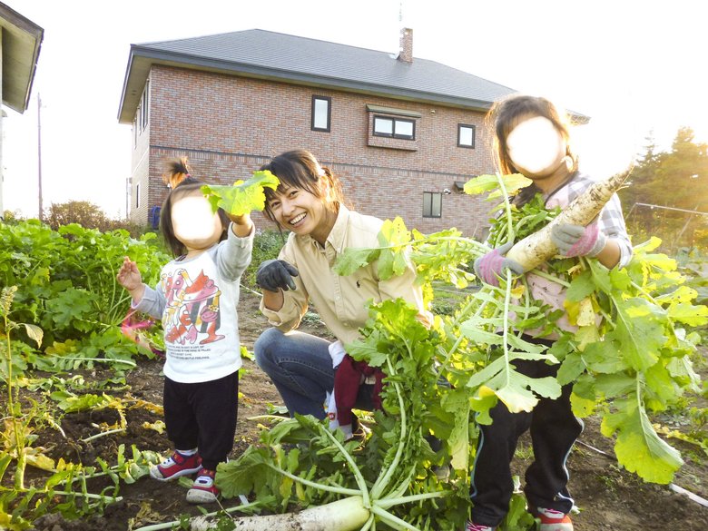 中2と小5の娘と畑仕事を