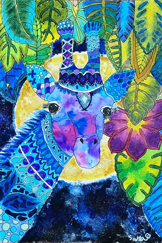 Sayaちゃん作「夜空のなかのキリン」