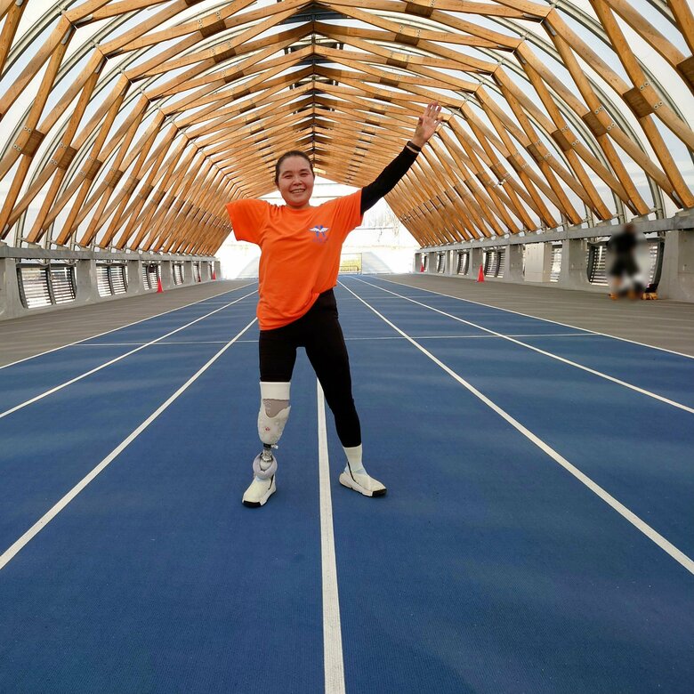 新豊洲ブリリアランニングスタジアムにて陸上練習中