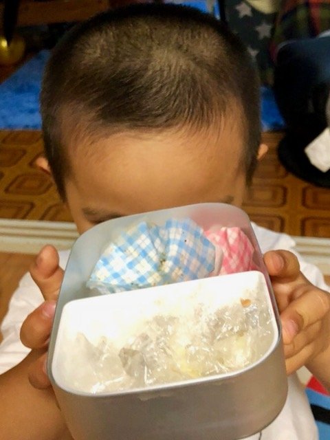 ▲毎週、きっちり完食してくる晴太朗。どうやら僕が作ったウインナーと卵焼きも食べてくれたようだ…良かった…