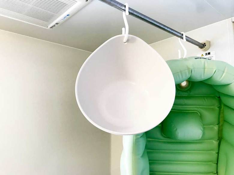 ▲色々使えて便利な浴室用ランドリーパイプ