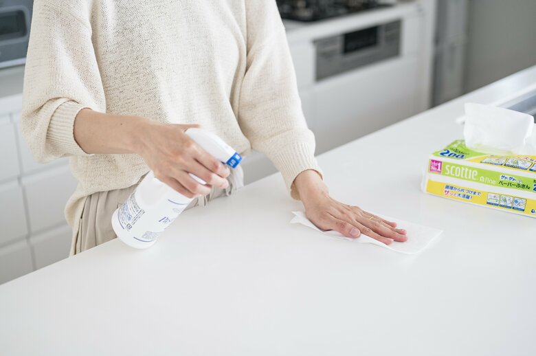 アルコール度数の高いスプレーは除菌効果が高いものの、火気は厳禁！