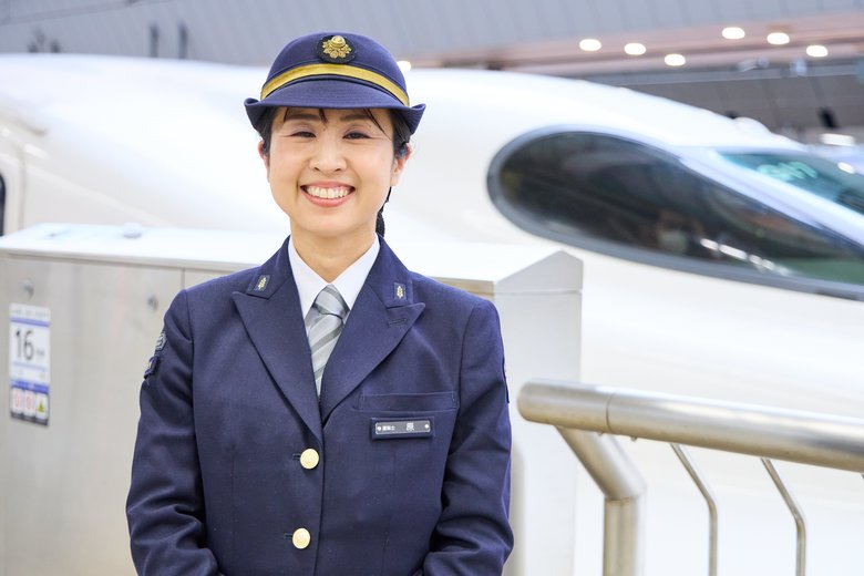 東海道新幹線の前で1枚