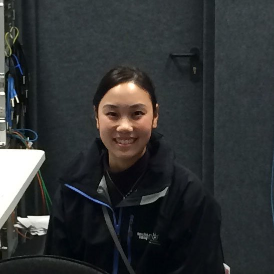 フジテレビ時代。2014年ソチ五輪にディレクターとして参加。取材準備の間に笑顔で一枚