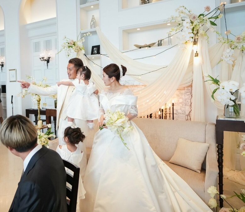 鈴木準弥選手の結婚式には2人のお子さんも参列