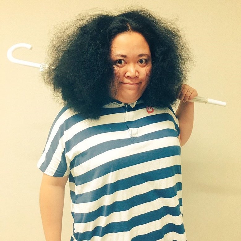 髪の毛をほどいた江上さん