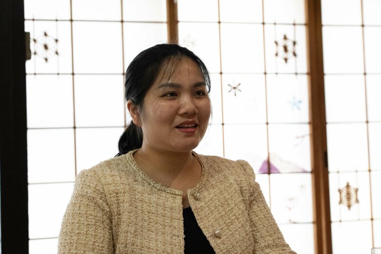 ベトナムと日本の文化を合わせた旅館にしたいと話すグェンさん