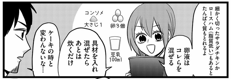 人気コーナー「腸にやさしいレシピ」炊飯器オムレツ編　©︎島袋全優/COMICSMART INC.