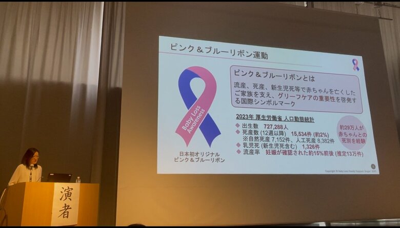 当事者として日本不育症学会で発表する菅さん