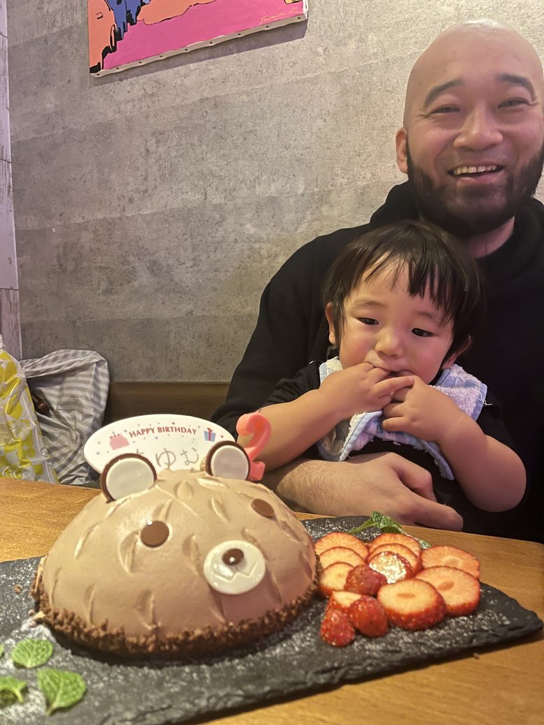 ラッパーの十影さんと息子さん