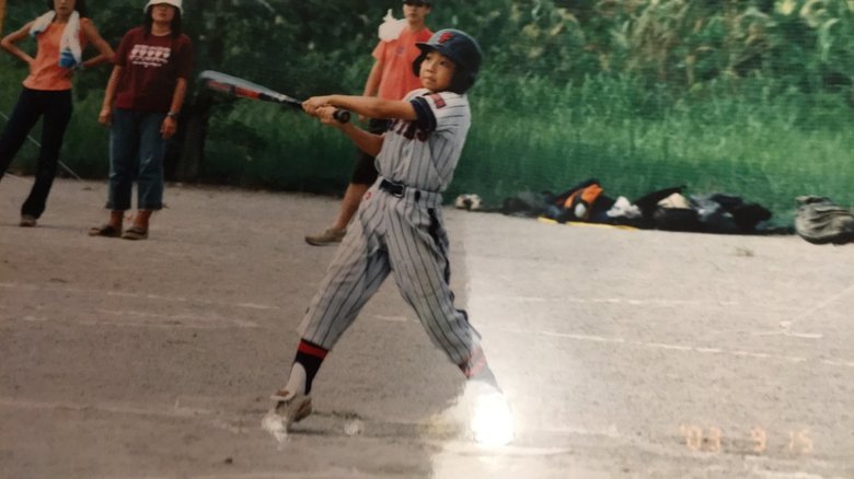 小学3年生の前田さん。野球を始めたばかりの頃