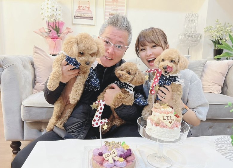 ワンちゃん達のお誕生日に記念撮影