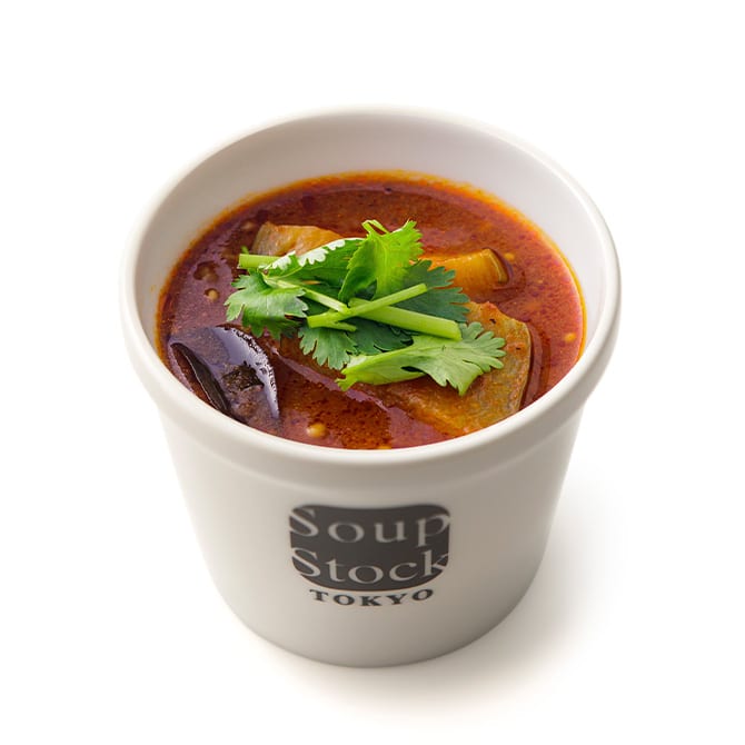 スープストックトーキョーの揚げ茄子のラッサム