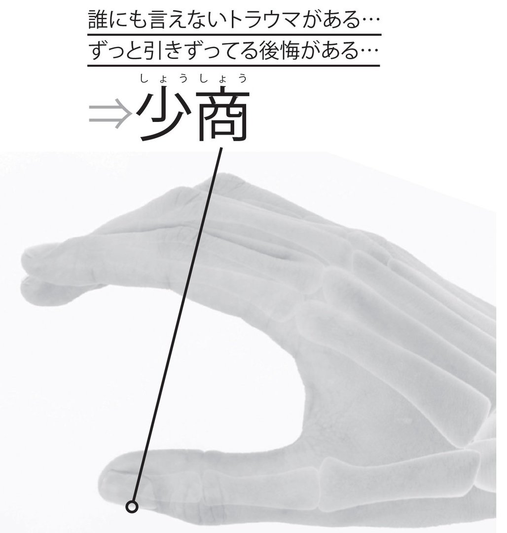 手の少商のツボの位置