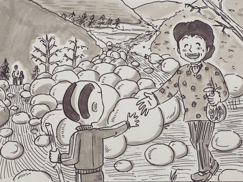 家族で山へ。歩くのが遅い母に合わせる鉄拳さん