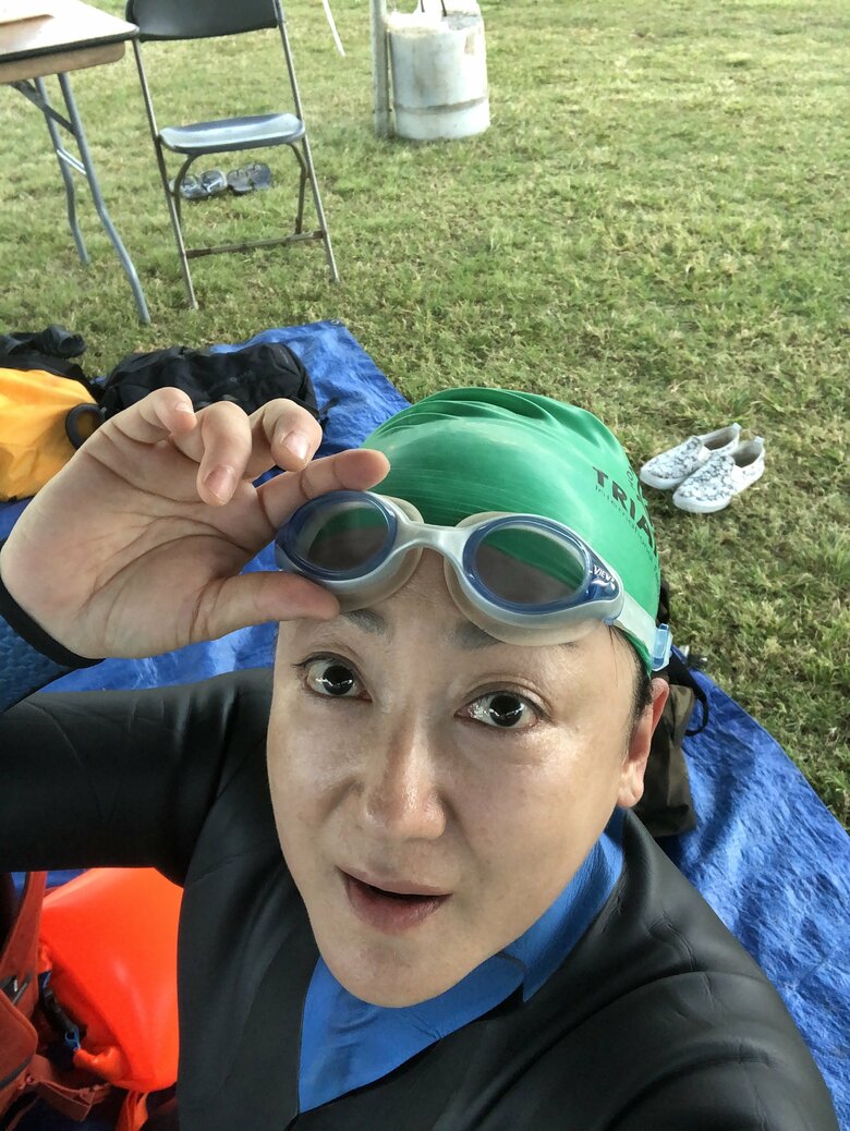 トライアスロンを完走した際のエドさん