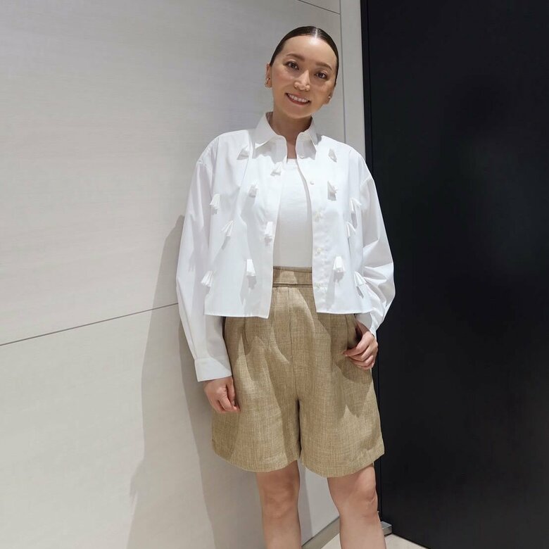 珍しくショートパンツのコーディネート