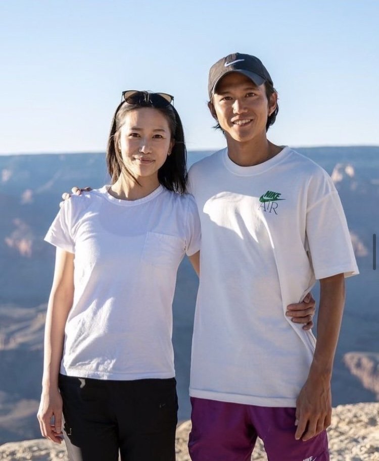 米・グランドキャニオンでの大迫傑選手とあゆみさん
