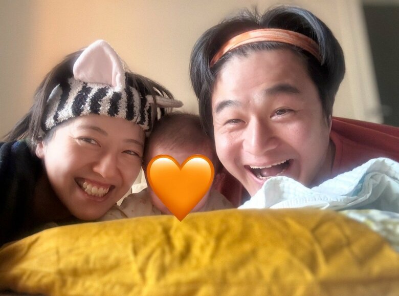 家族3人のショット