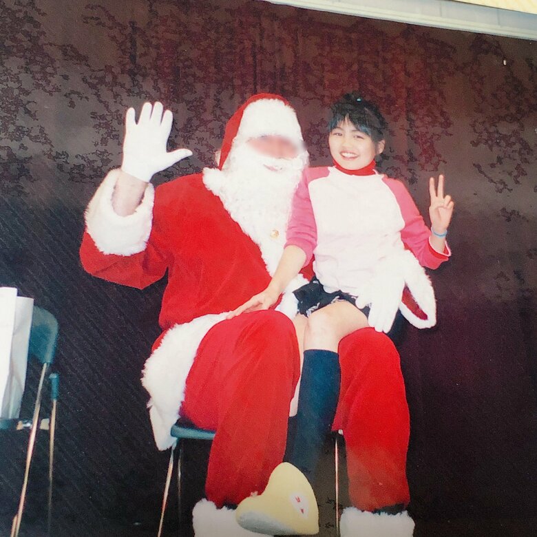 小学4年生のとき、クリスマス会でサンタさんと