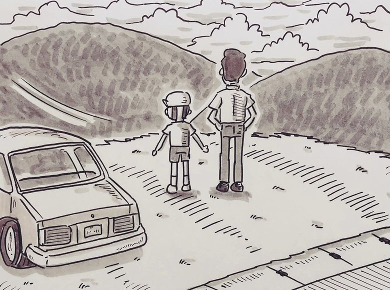 父と2時間かけて富士山が見えるスポットへ