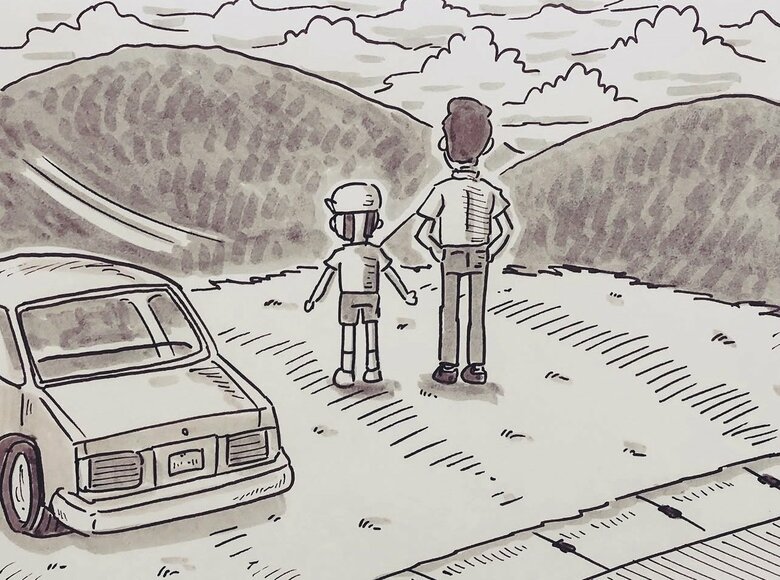 父と2時間かけて富士山が見えるスポットへ